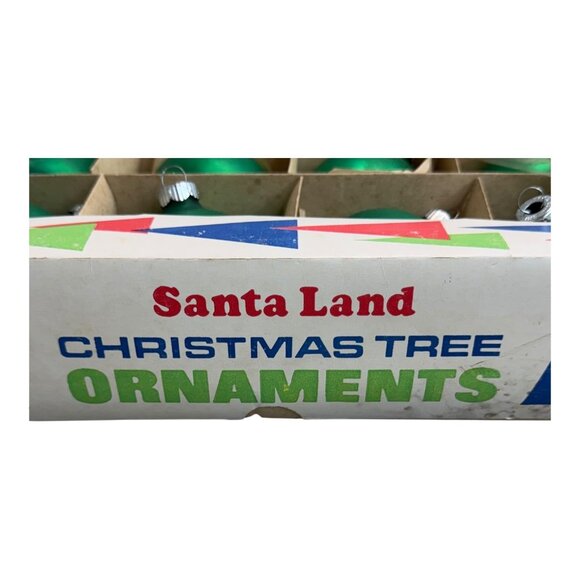 Vintage Emerald Green Christmas Tree Ornaments Set 12 Shiny Brite Glass Baubles - Picture 11 of 11